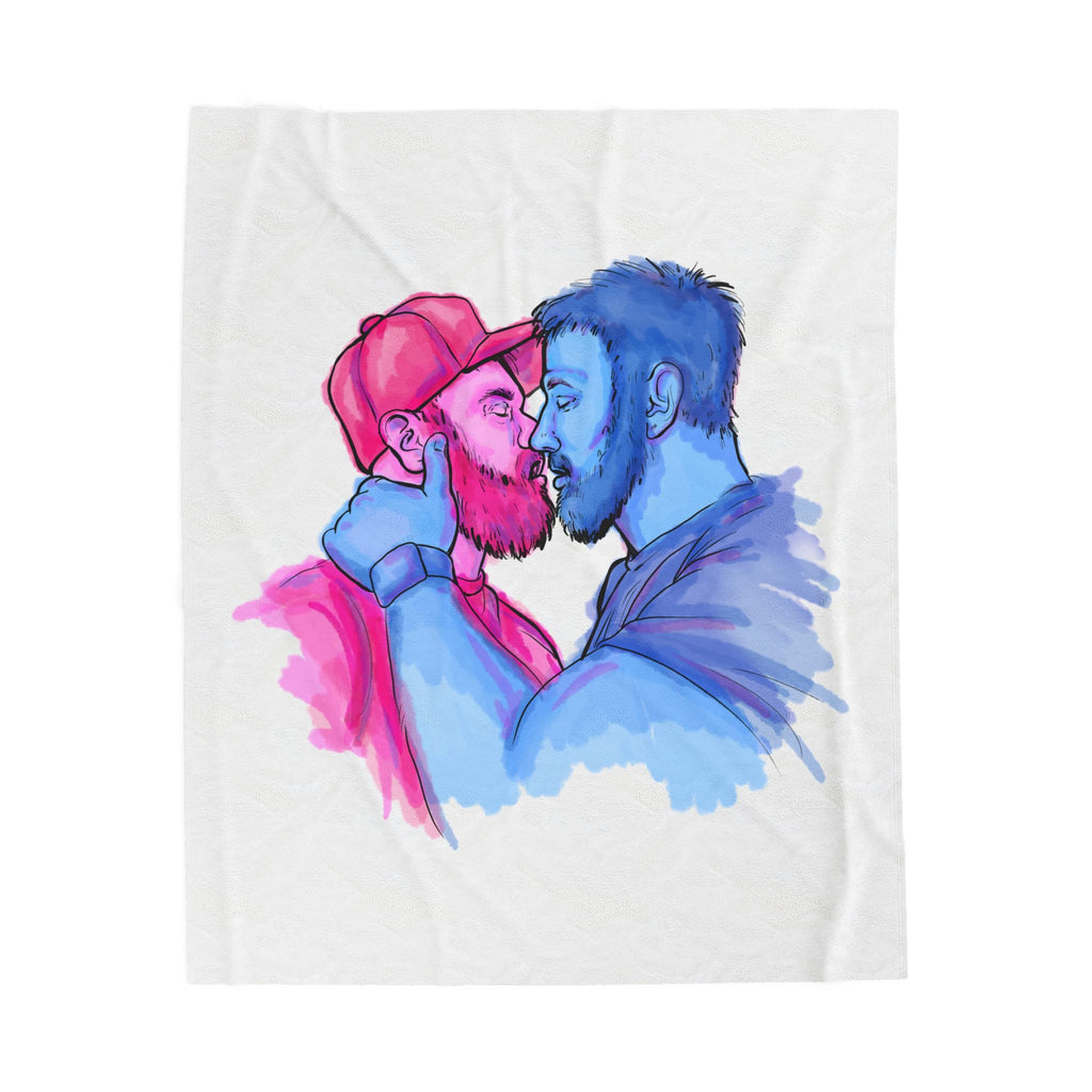 Kissing Roommates Velveteen Plush Blanket – LGBTQ+ Cozy Throw