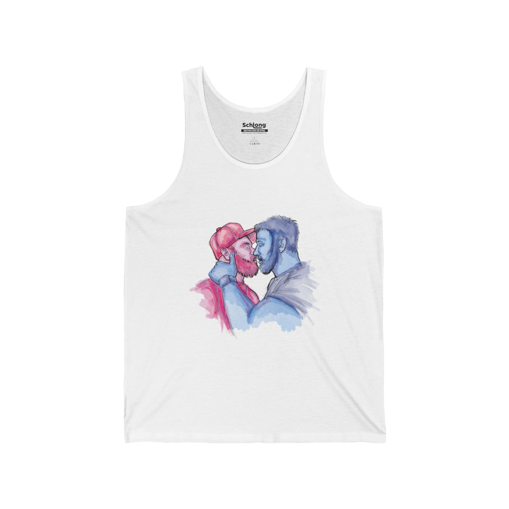 Lovers Embrace Tank Top — Romantic Bisexual Pride Art