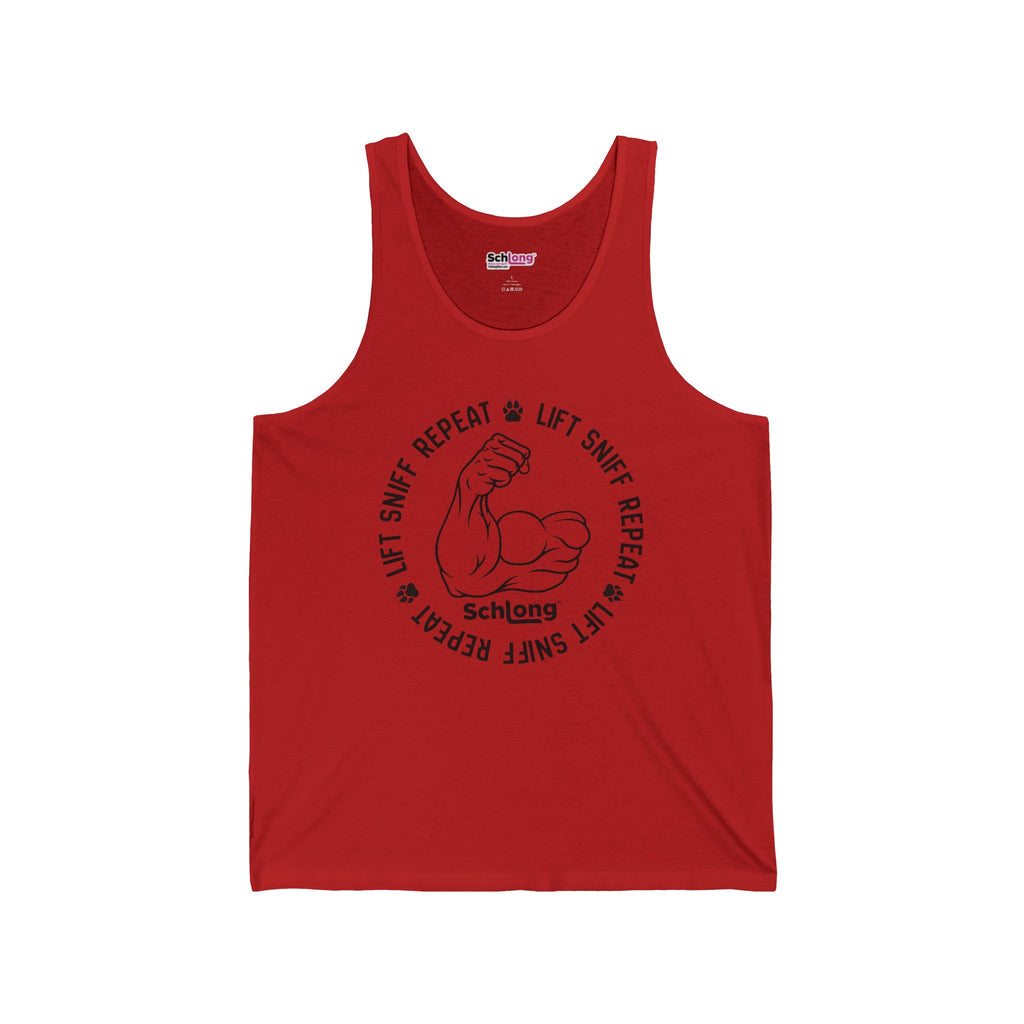 Lift, Sniff, Repeat Muscle Tank — Funny Gym Lifting Tank Top (Queer Gym Vibes)