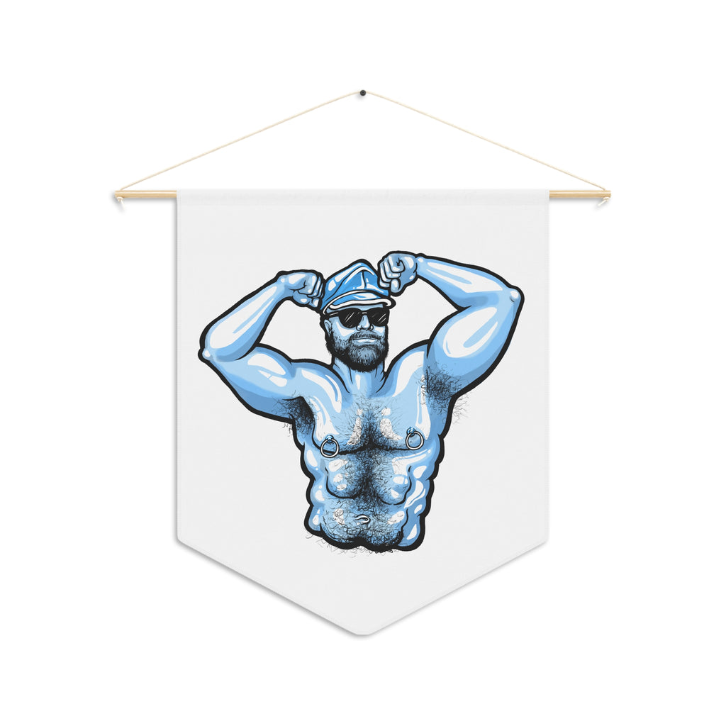 Muscled Sailor Pennant Wall Flag — Retro Captain Flex Nautical Decor