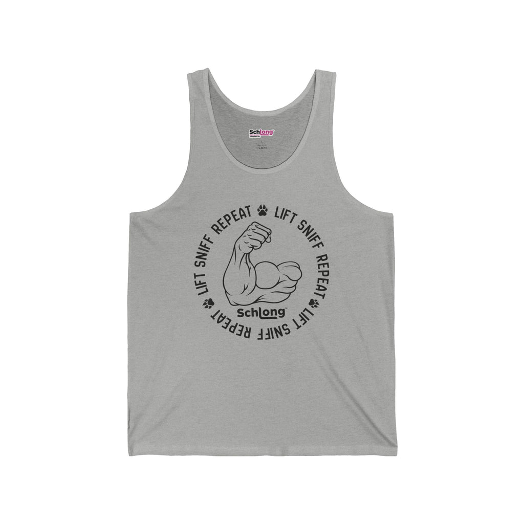Lift, Sniff, Repeat Muscle Tank — Funny Gym Lifting Tank Top (Queer Gym Vibes)
