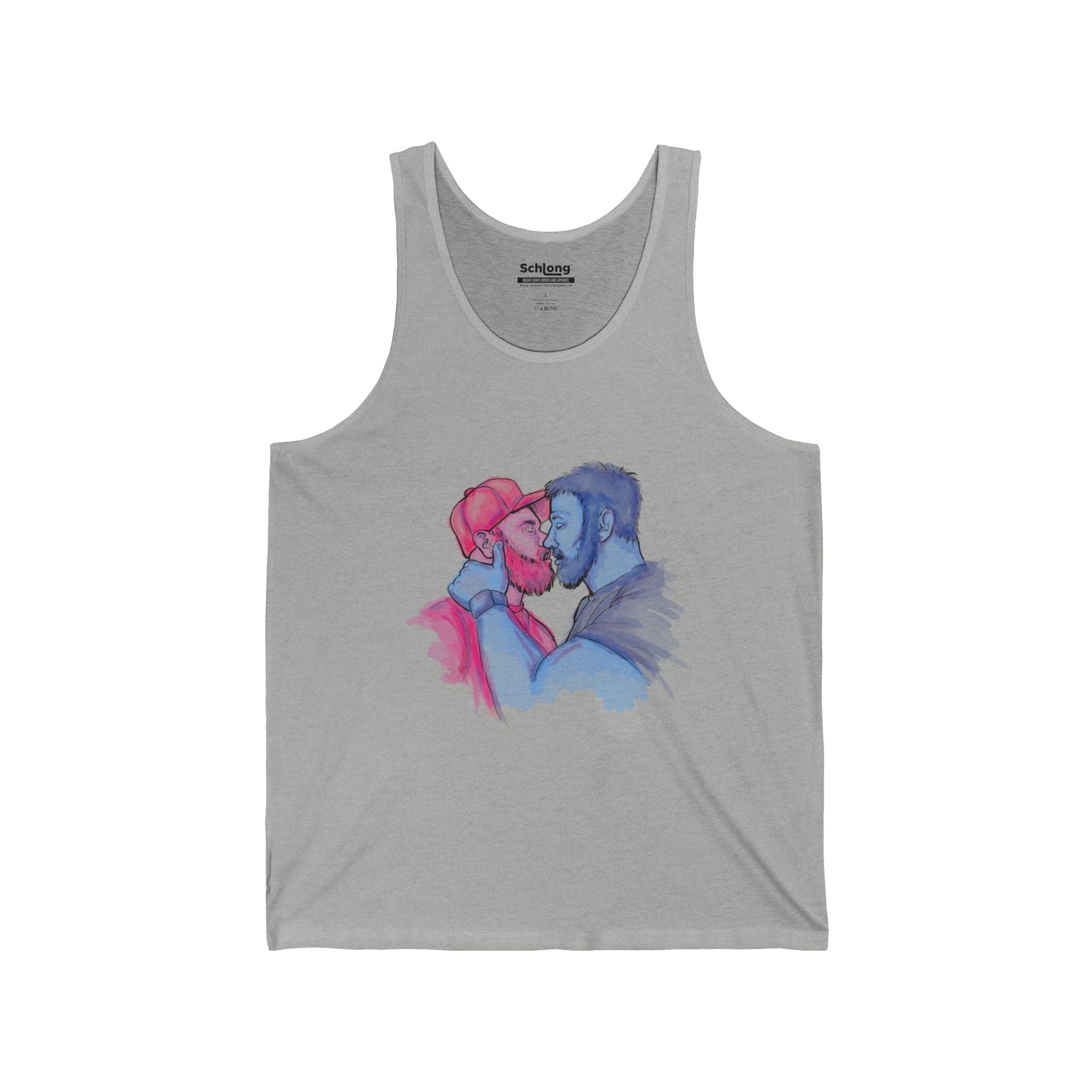 Lovers Embrace Tank Top — Romantic Bisexual Pride Art