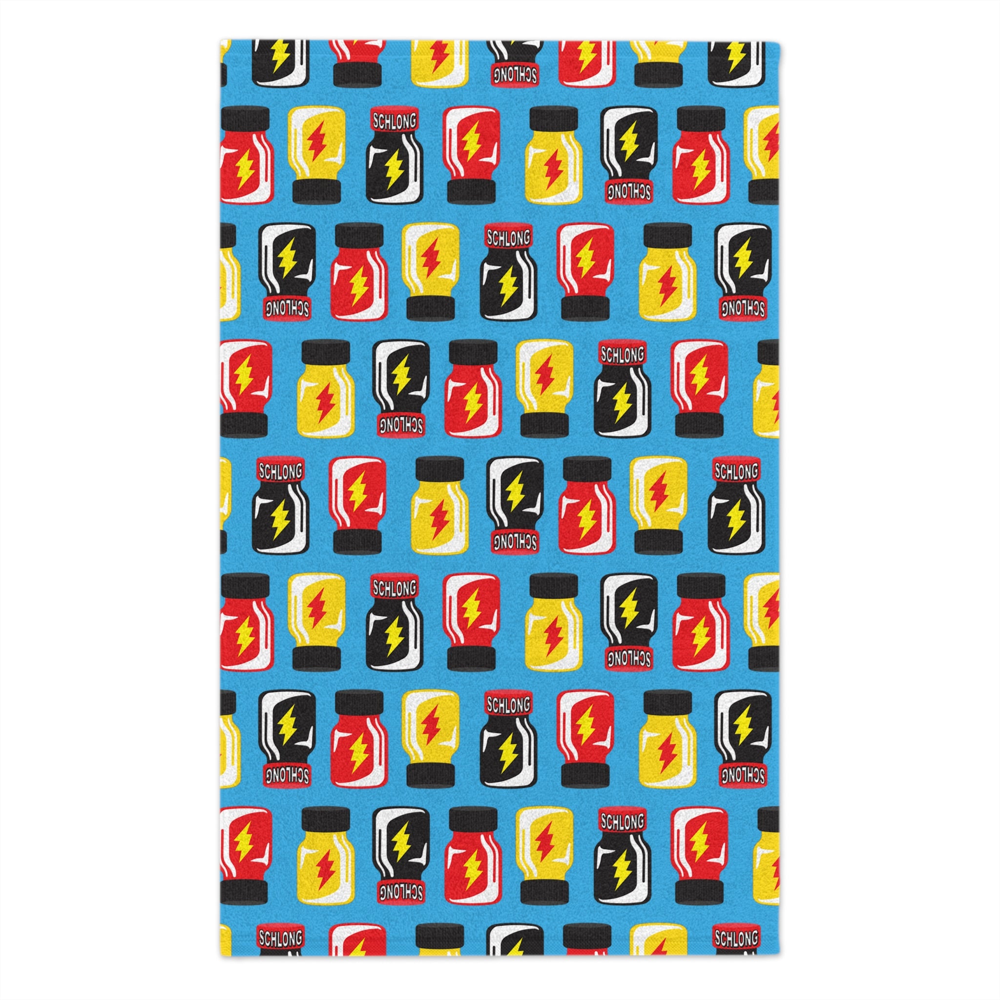 BLUE "VHS CLEANER" PATTERN - PLAY TOWEL -  11"x18"