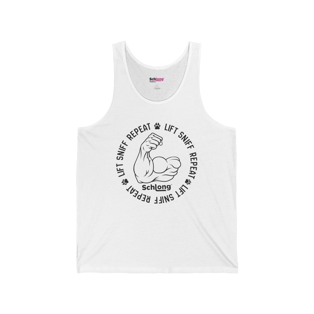 Lift, Sniff, Repeat Muscle Tank — Funny Gym Lifting Tank Top (Queer Gym Vibes)