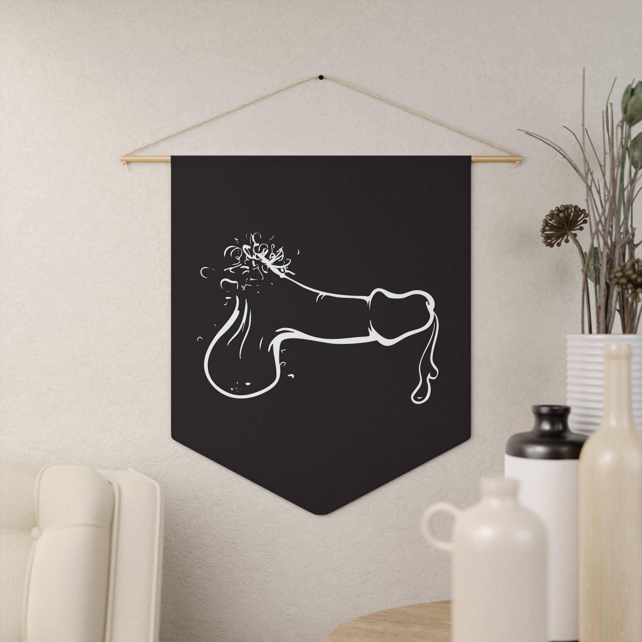 Copy of Minimal 'Flow' Schlong Pennant — Playful Queer Wall Banner