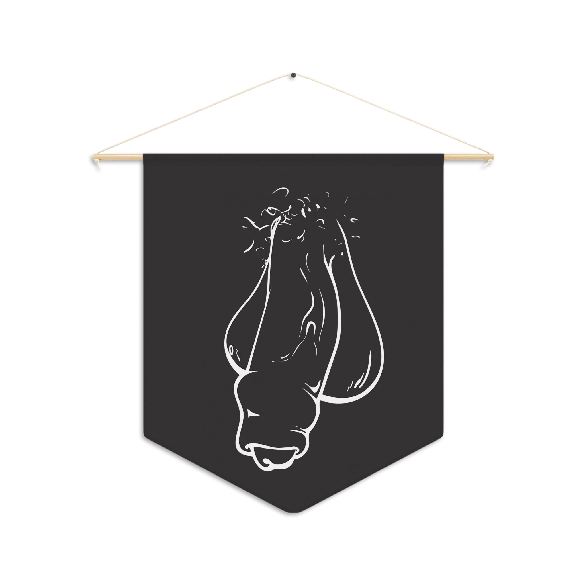 Minimal 'Uncut' Schlong Pennant — Playful Queer Wall Banner