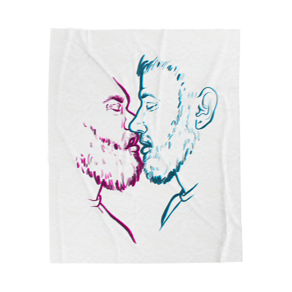 Kissing Roommates Velveteen Plush Blanket – LGBTQ+ Cozy Throw