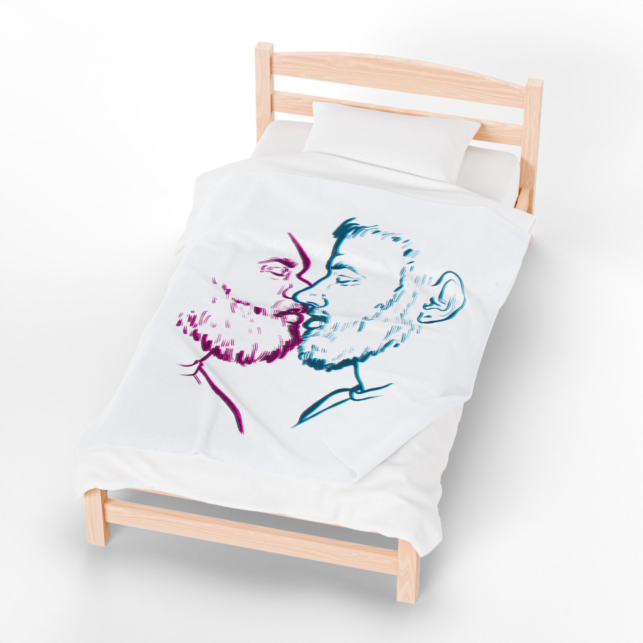 Kissing Roommates Velveteen Plush Blanket – LGBTQ+ Cozy Throw